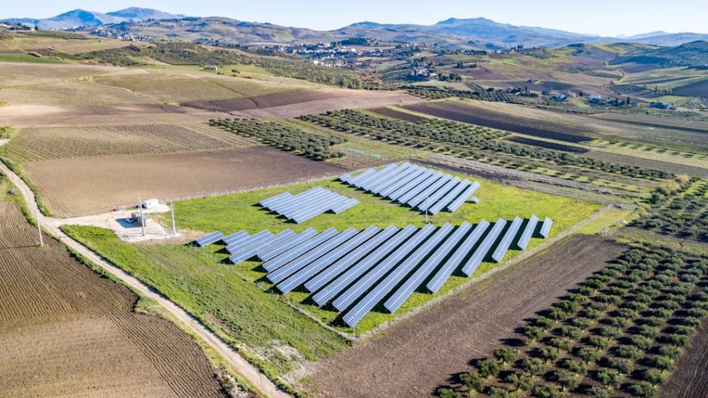 Field with photovoltaic solar panels illustrating ISO sustainability 2025 and renewable energy standards
