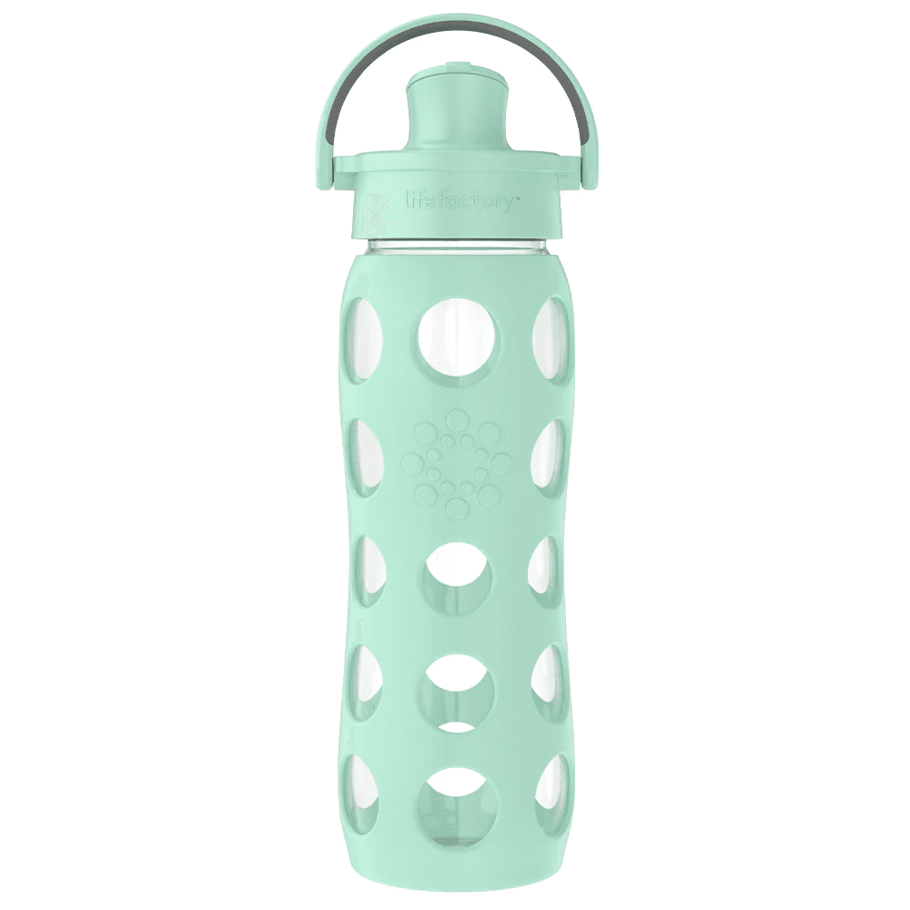Best Eco-Friendly Reusable Water Bottles 2025 Review 6 Lifefactory glass reusable water bottle with protective silicone sleeve
