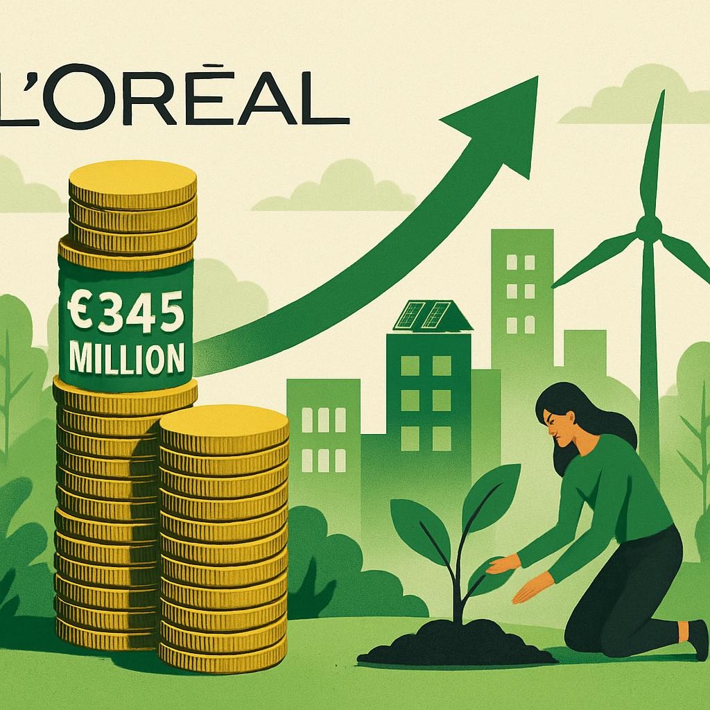 Diagram showing L’Oréal sustainability investment 2025 allocation by category