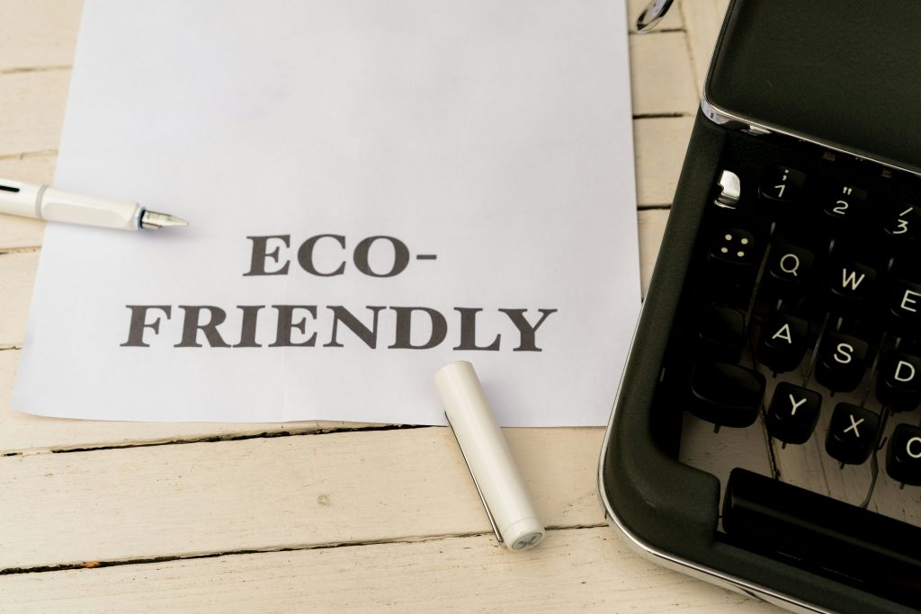 How Sustainability Can Be Measured: A Practical and Personal Look at the Future of Green Metrics and Technology 7 Typewriter with eco-friendly message.